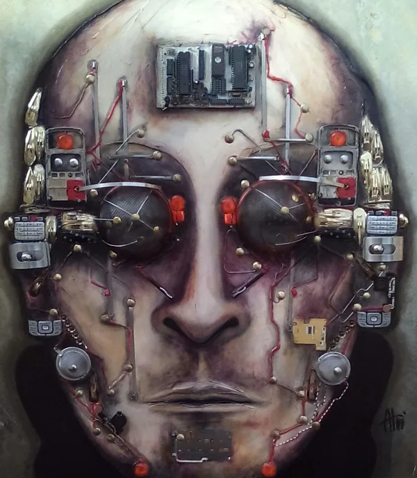 60 X 60  humanoid 2 artrecycling e acrilico