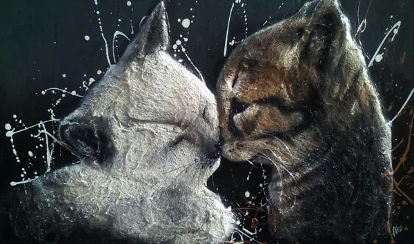 il bacio dei gatti 60x90 