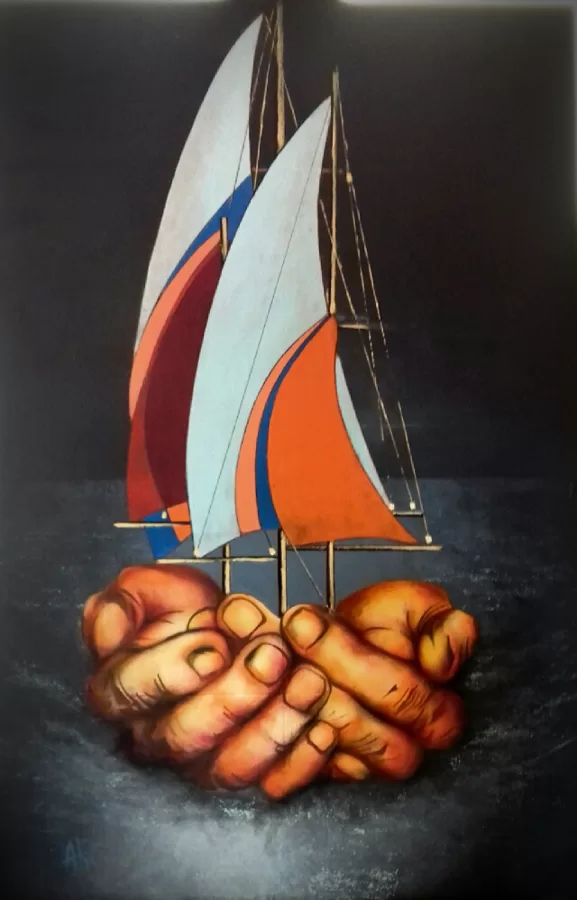 60x90 barche surreali 1
